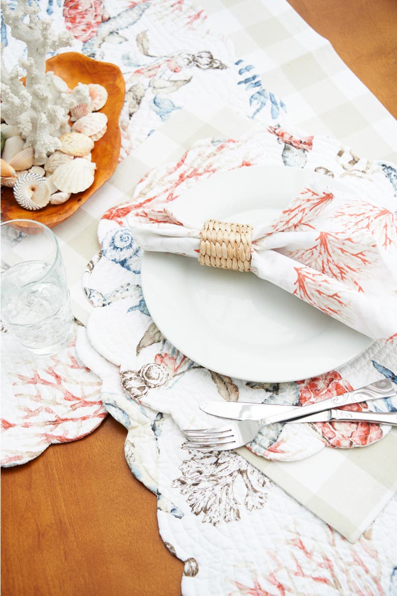 Tranquil Tides Napkin Set of 6, Alternate, color, White