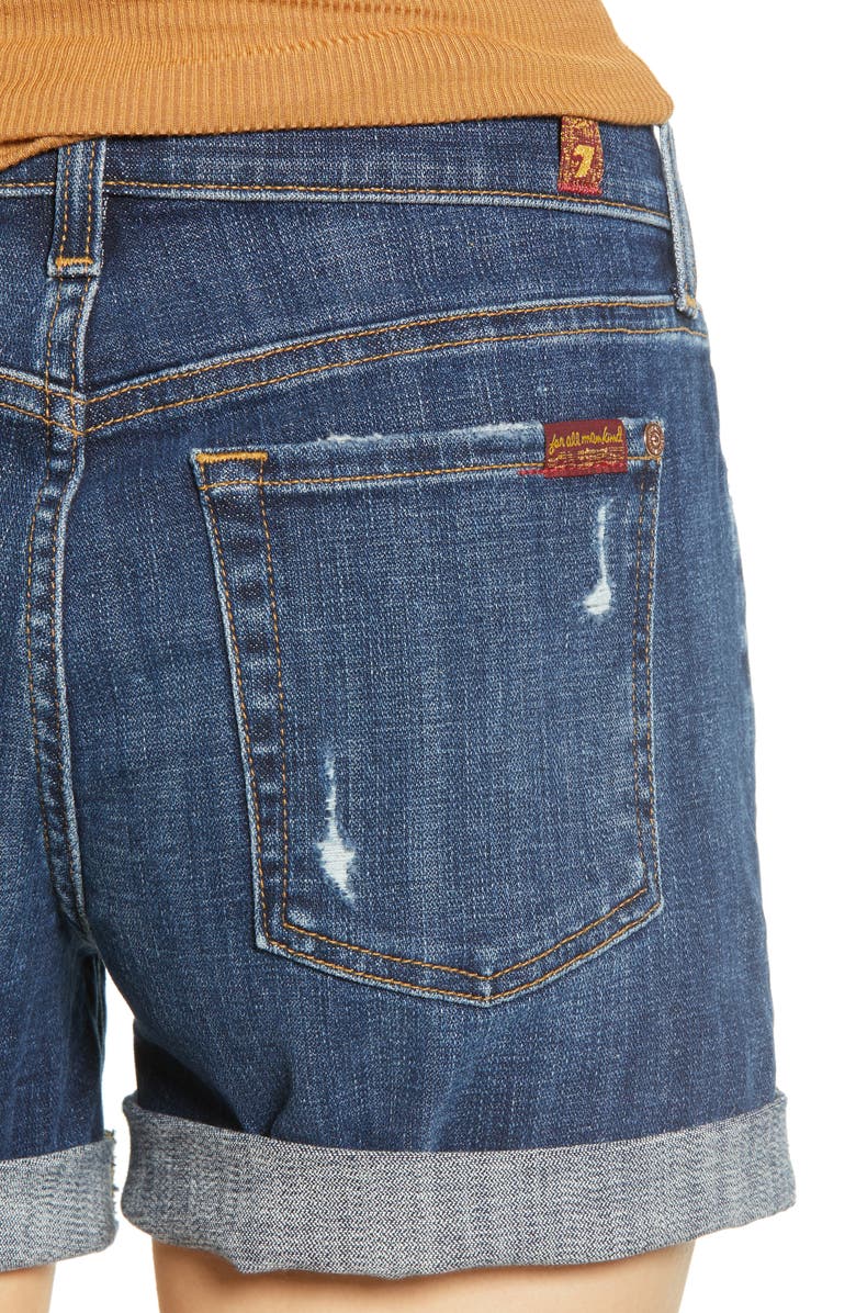 7 For All Mankind Roll Cuff Denim Shorts, Alternate, color, 