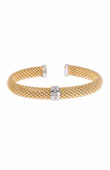 MESHMERISE 18K Gold Vermeil Diamond Bangle Bracelet - 0.12ct.