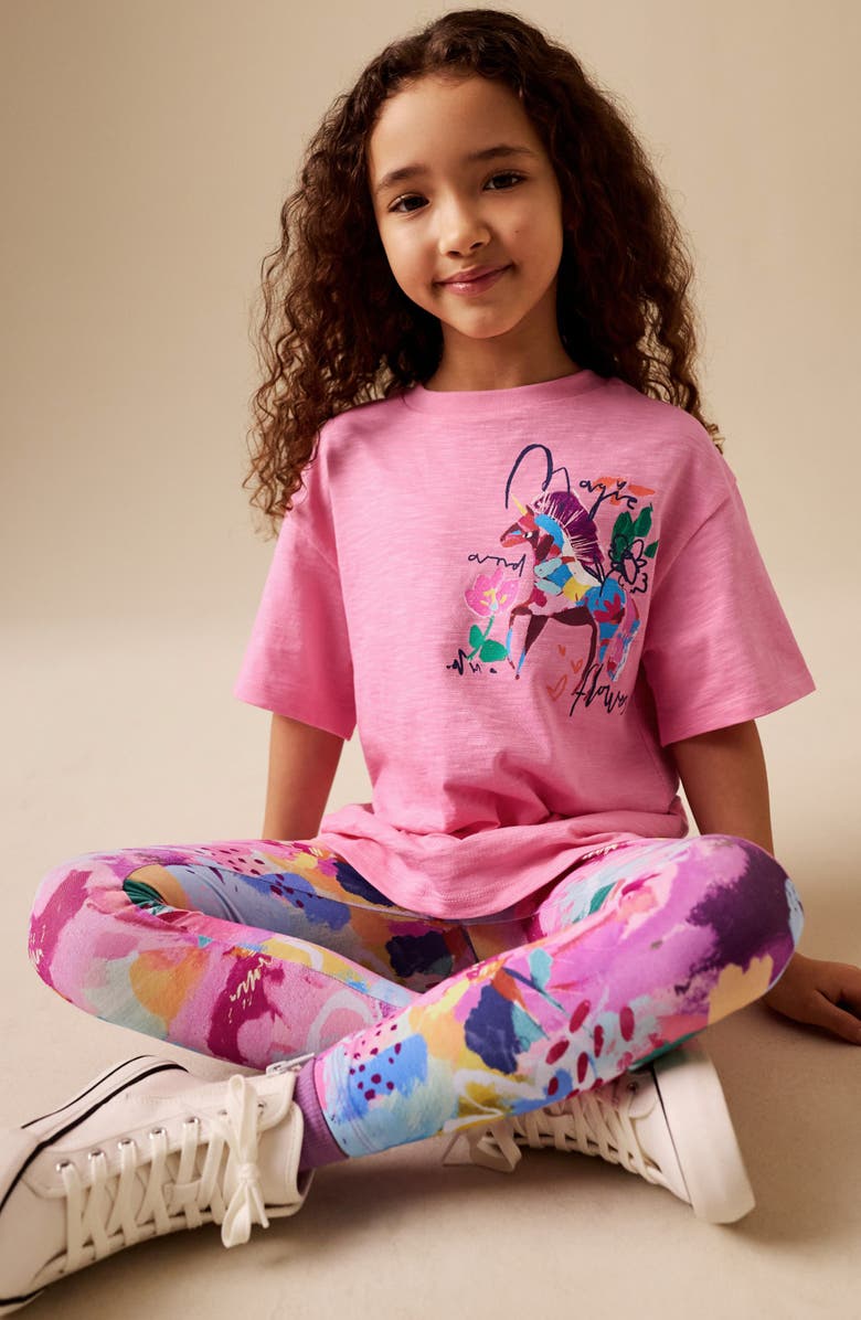 NEXT Kids' Unicorn Graphic T-Shirt & Leggings Set, Alternate, color, Pink