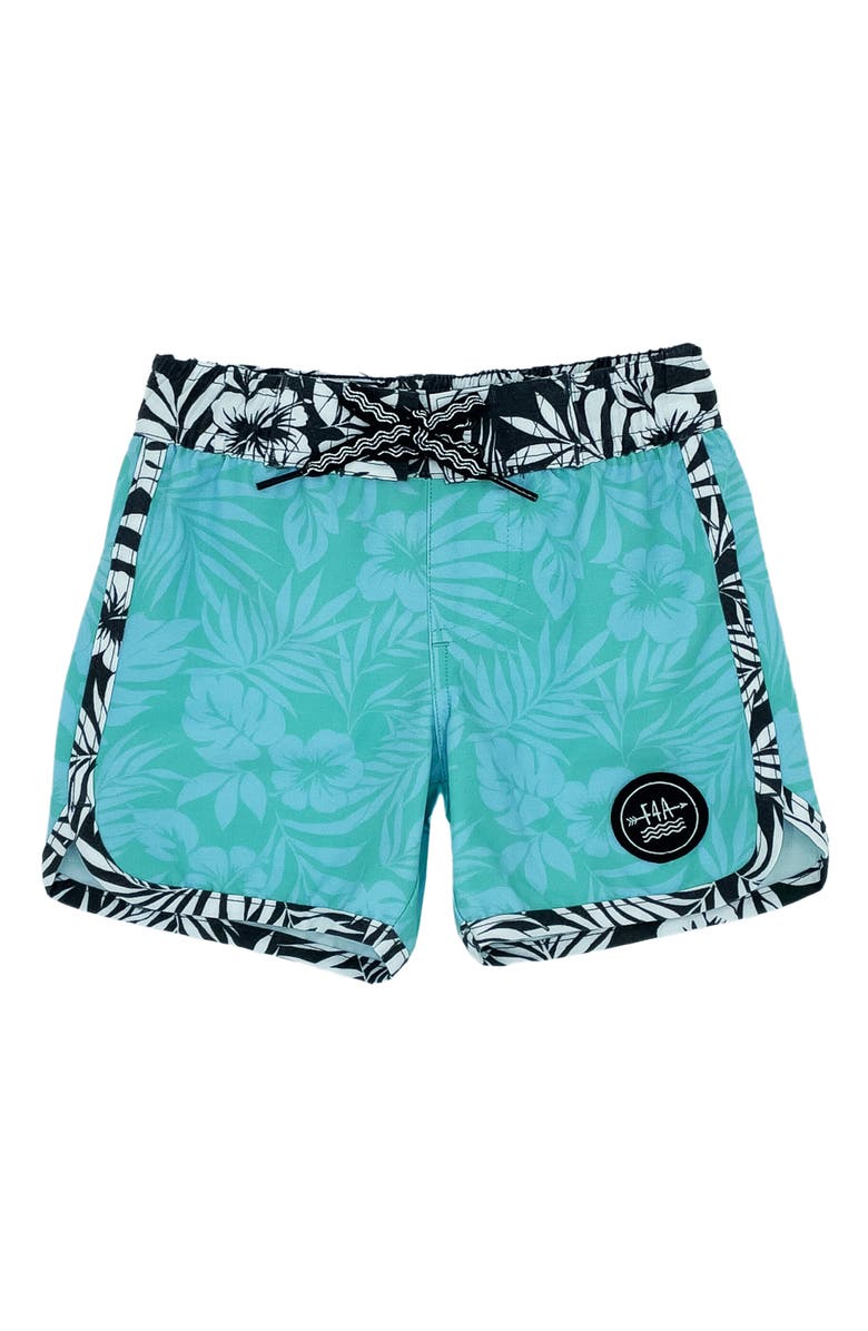 Feather 4 Arrow Tropical Board Shorts, Main, color,