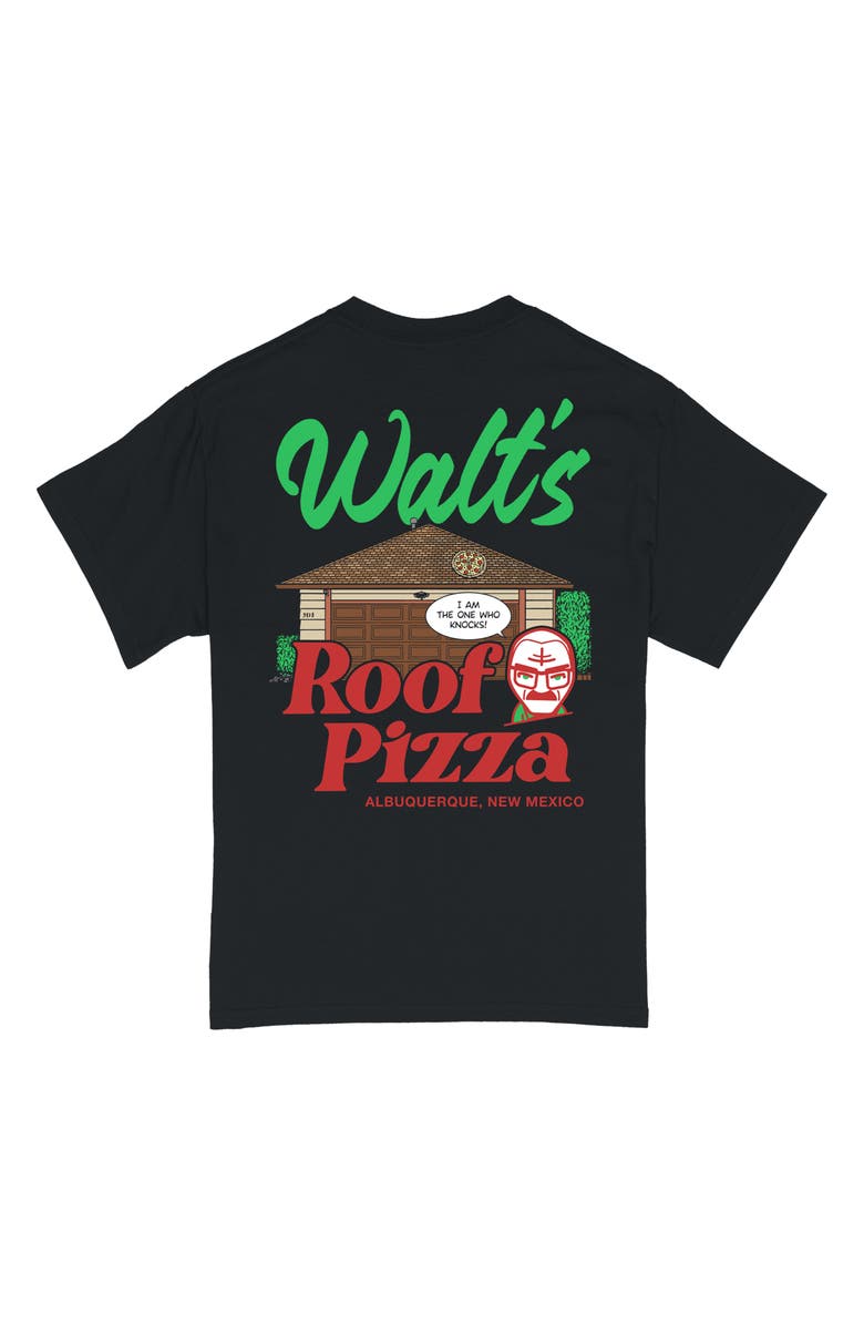 Ripple Junction Breaking Bad Walts Roof Pizza Graphic T-Shirt, Alternate, color, Black