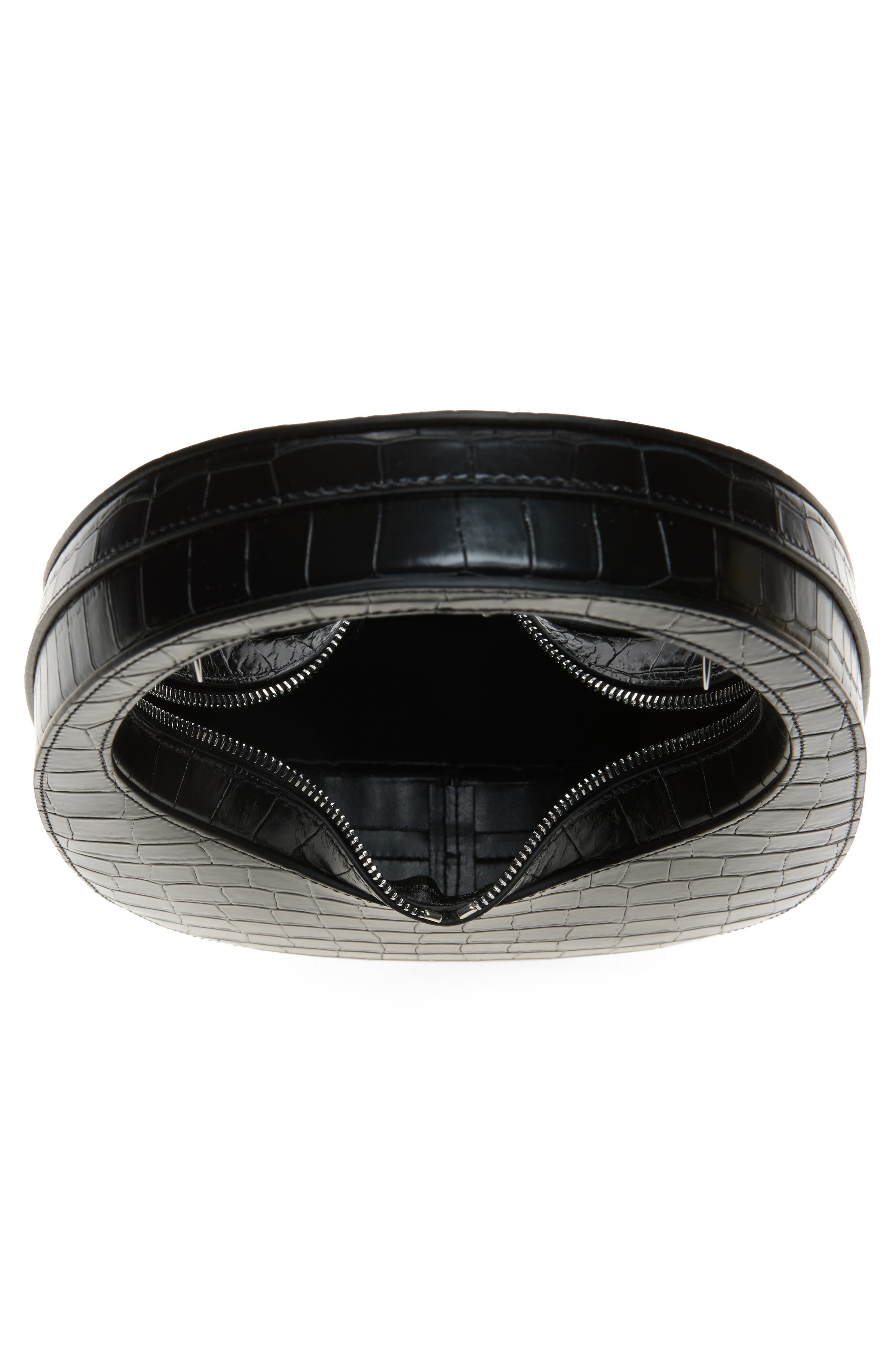 Coperni Swipe Croc Embossed Leather Handbag, Alternate, color, Black