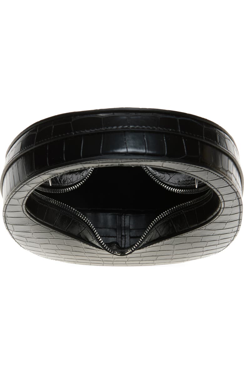 Coperni Swipe Croc Embossed Leather Handbag, Alternate, color, Black