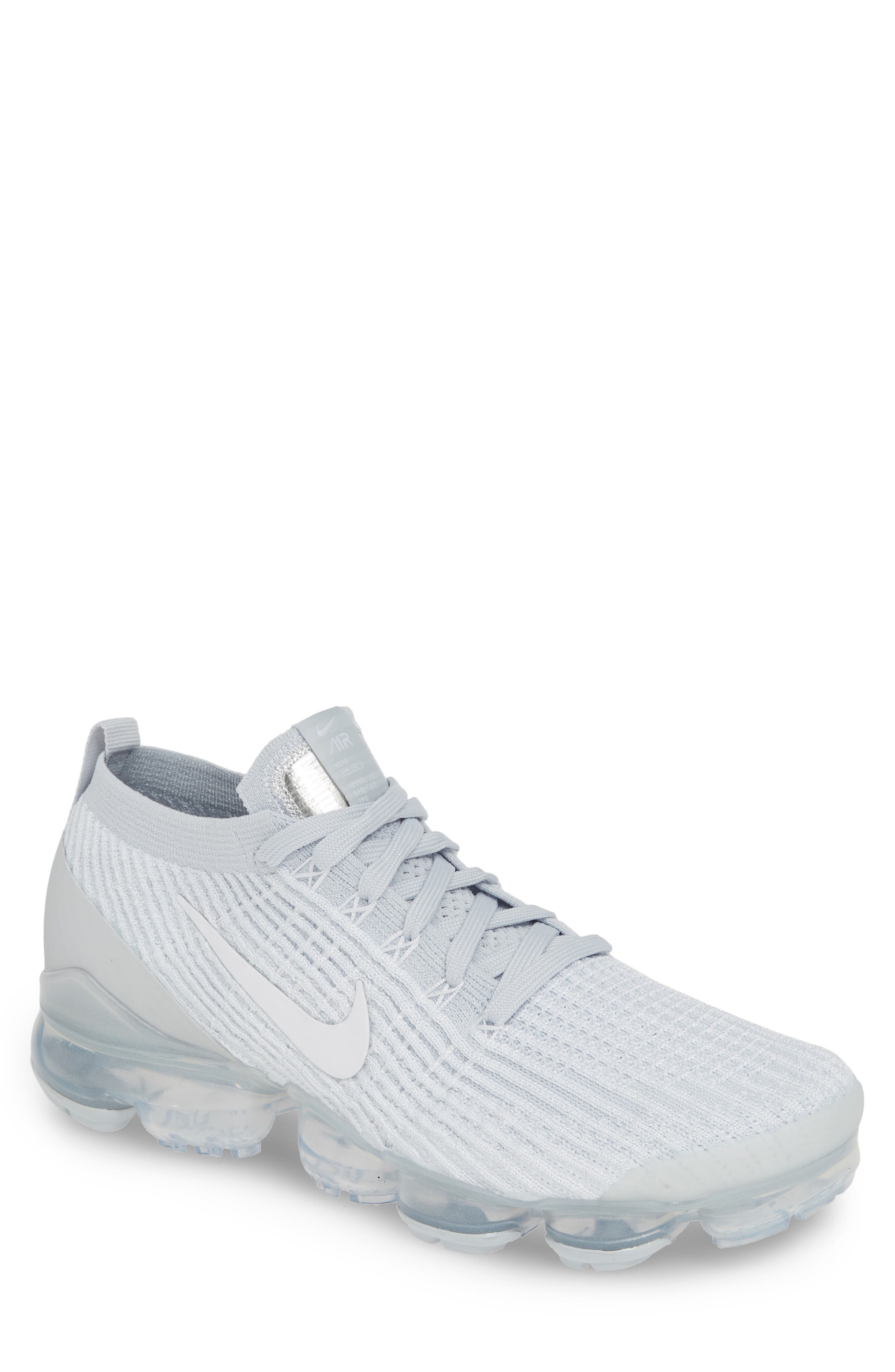 Air VaporMax Flyknit 3 Running Shoe, Main, color, WHITE/ PURE PLATINUM