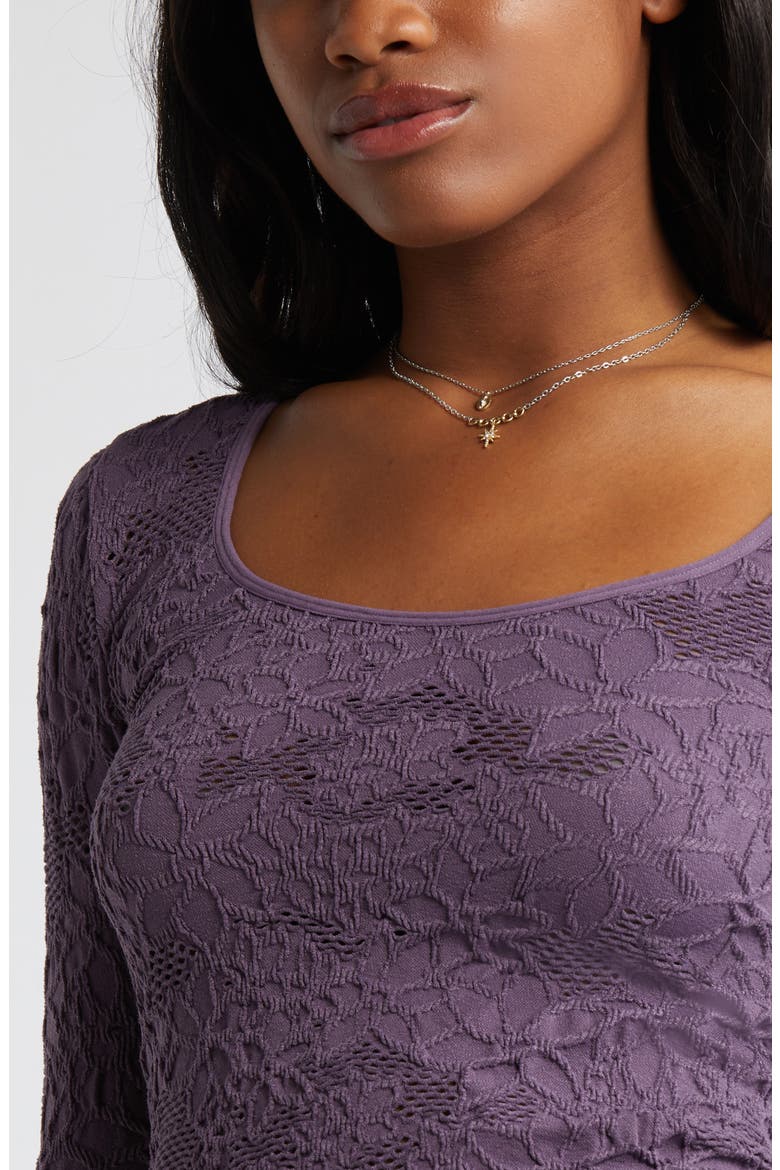 Mesh Jacquard Long Sleeve T-Shirt, Alternate, color, PURPLE MONTANA
