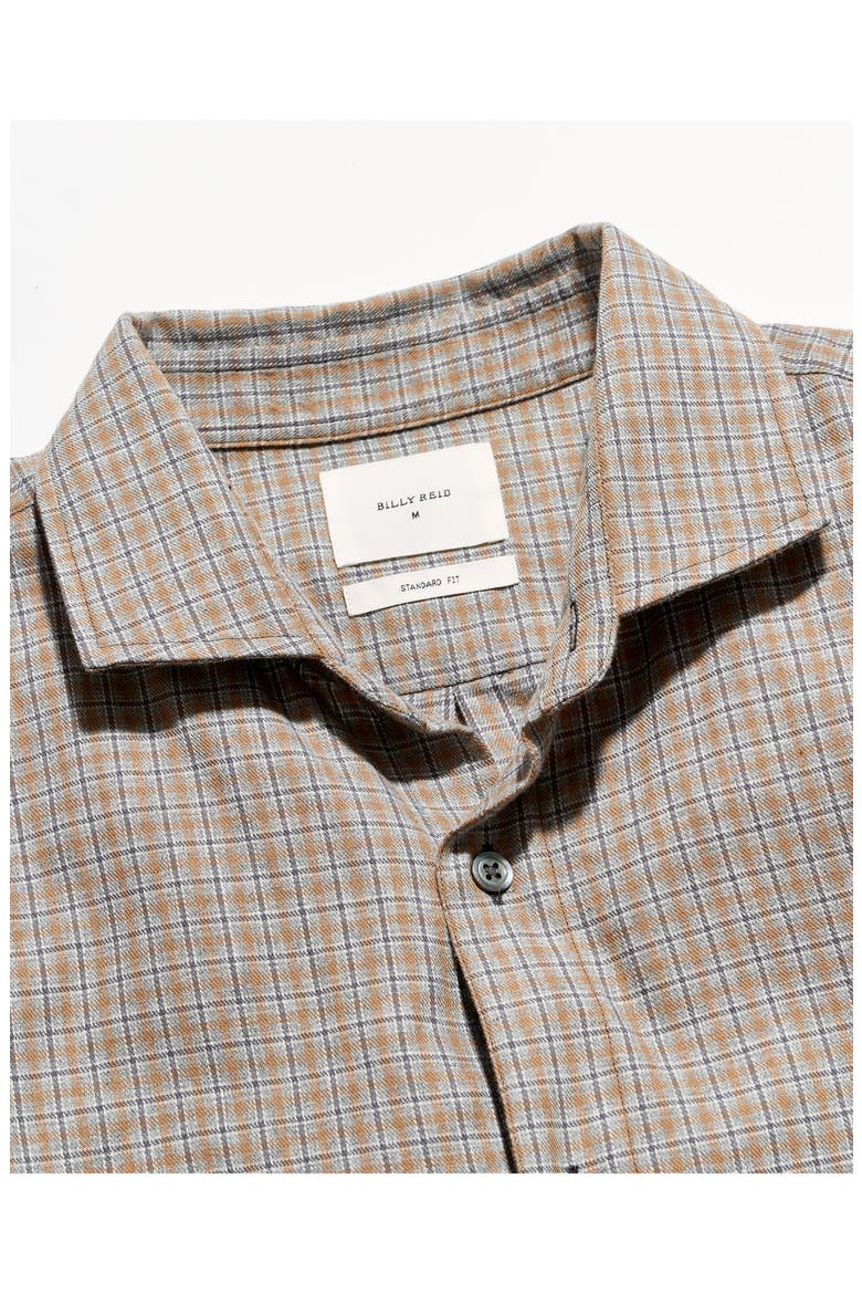 Plaid Melange Cotton Sport Shirt, Alternate, color, STORMY SEA MULTI