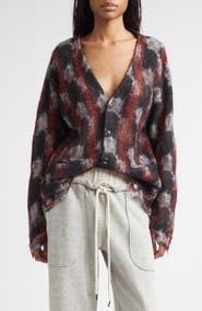 R13 Distressed Kid Mohair & Merino Wool Blend Boyfriend Cardigan