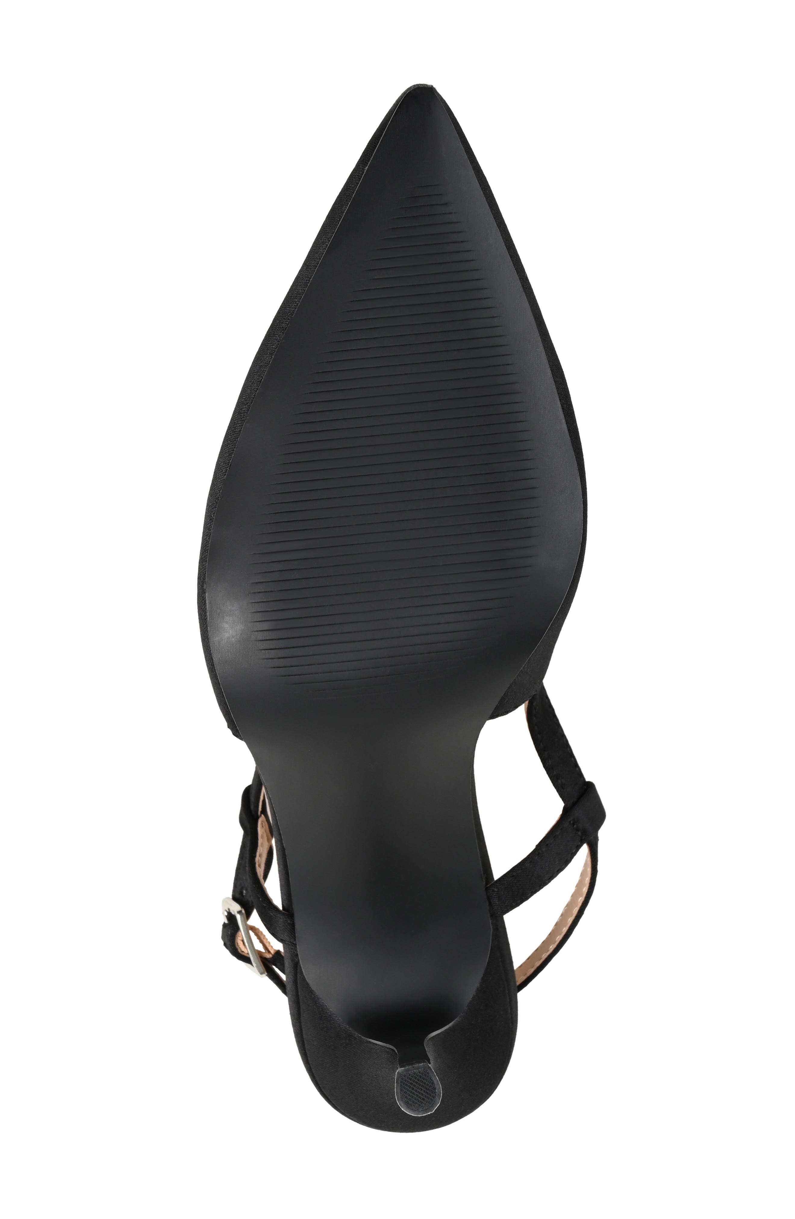 Journee Collection Knightly Pointed Toe Slingback Pump, Alternate, color, Black