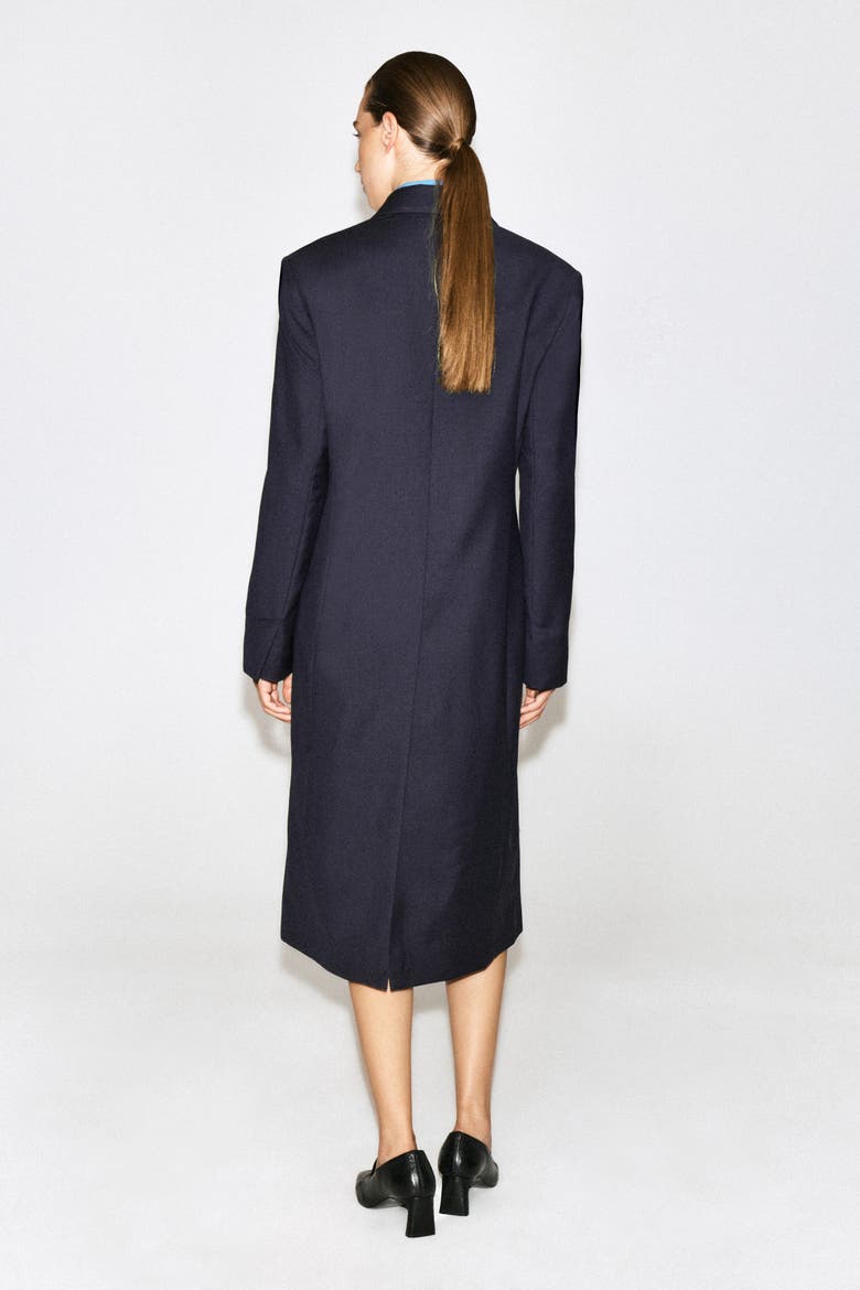 Wool Double-Breasted Longline Blazer, Alternate, color, NAVY