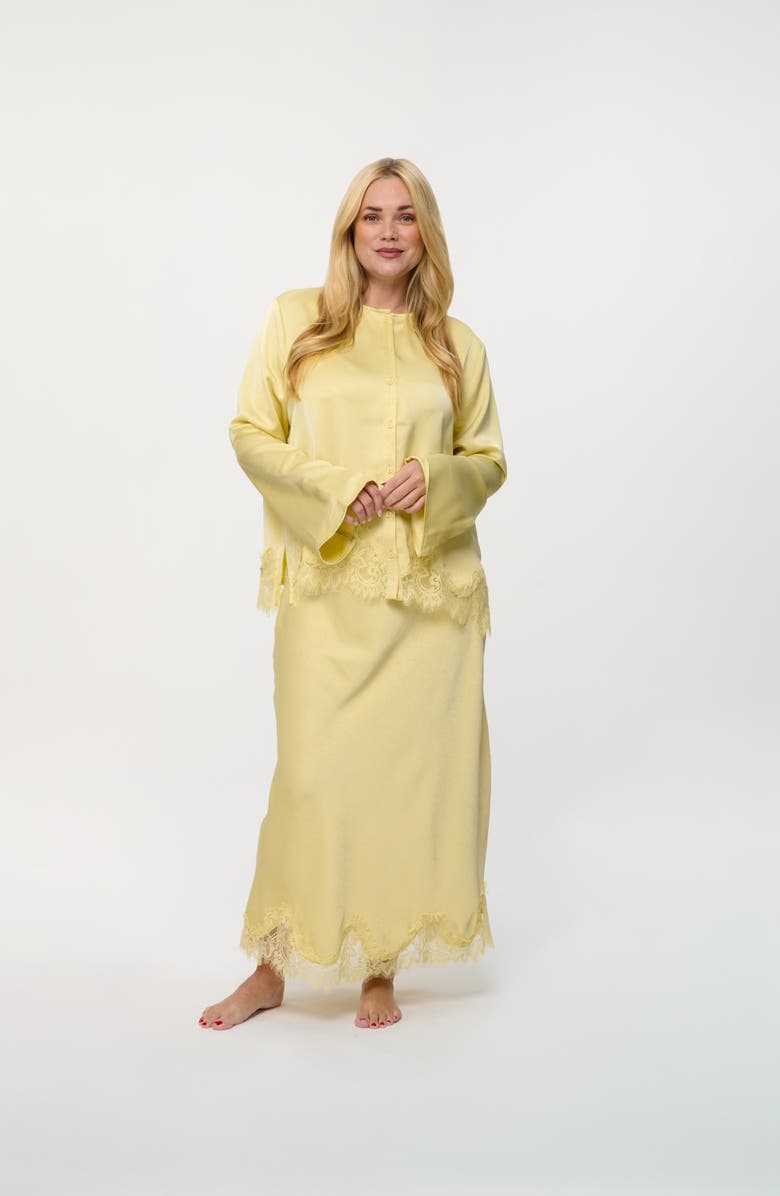 By Tess Collection Amora Skirt, Alternate, color, Pale Yellow