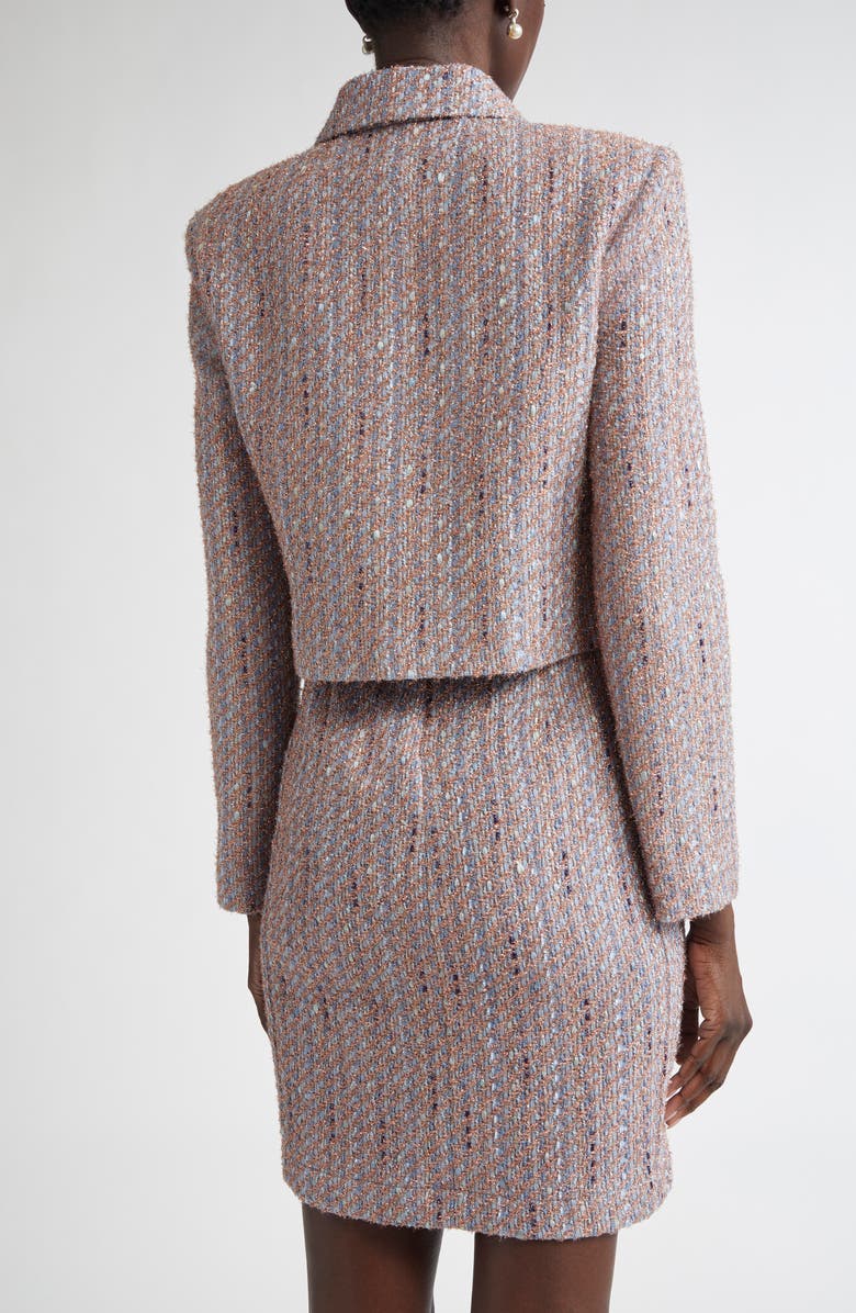 ST. JOHN Naomi Crop Tweed Jacket, Alternate, color, Periwinkle/ Rose Lurex Multi