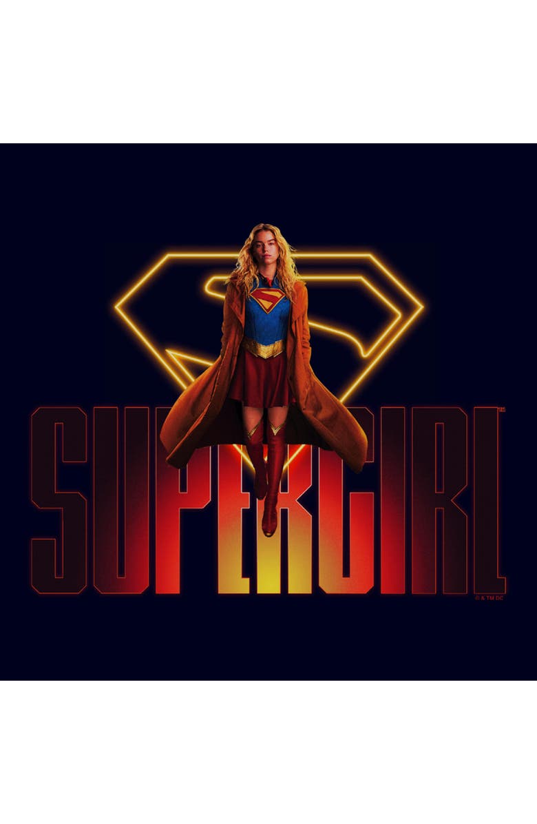 Supergirl Men's Supergirl Kara Flying Logo Graphic T-Shirt, Alternate, color, Navy Blue