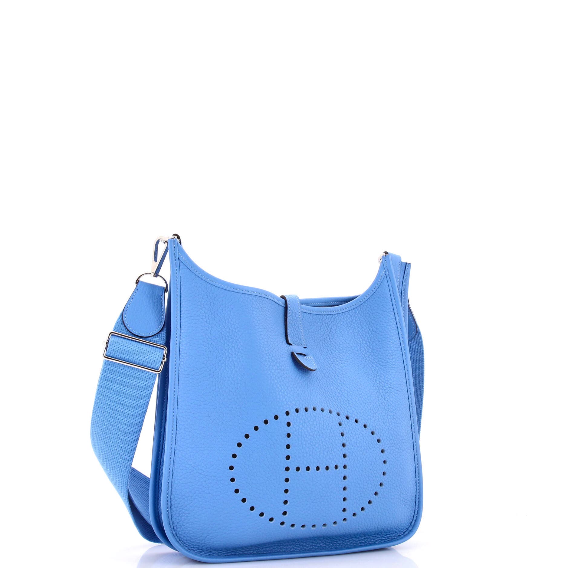 Pre-Owned Hermes Evelyne Bag Gen III Clemence PM, Alternate, color, Bleu Paradis