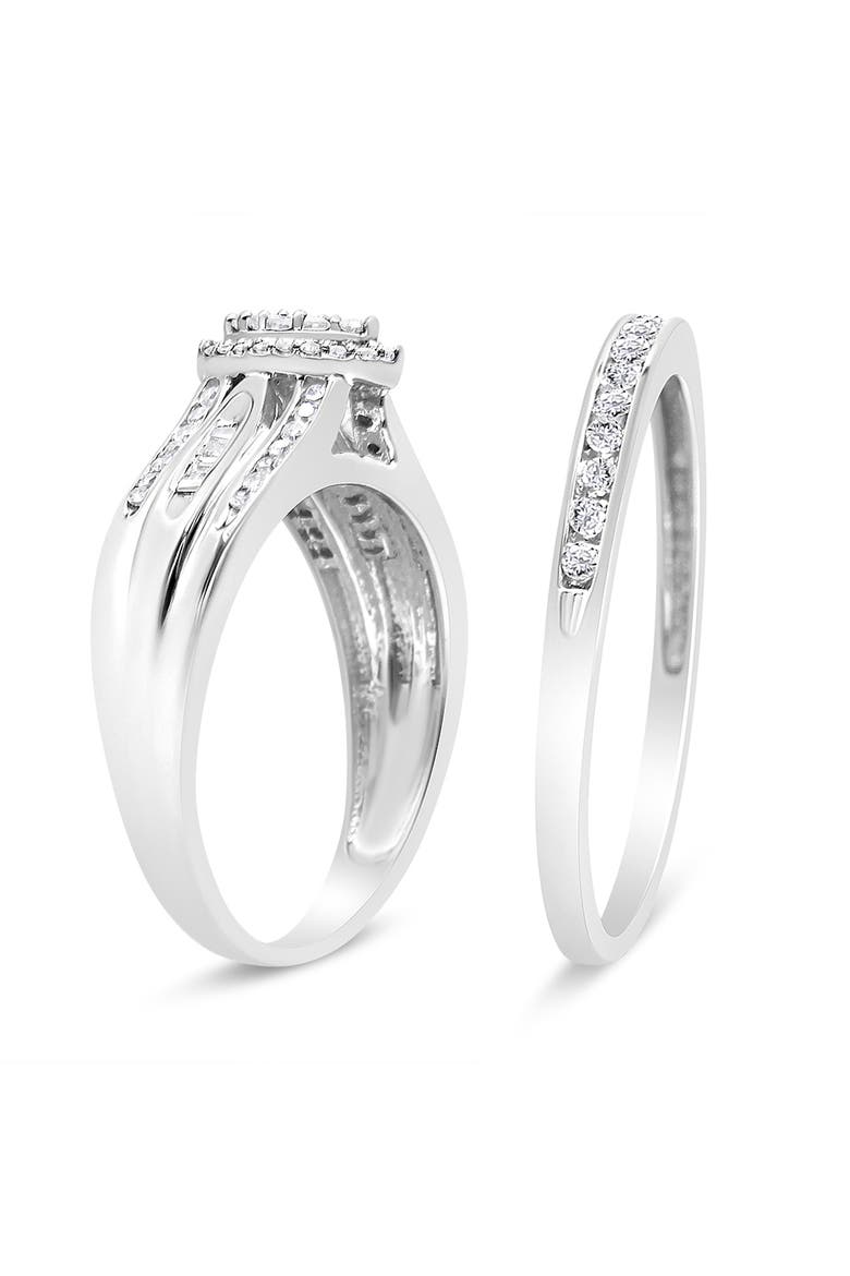 Silver 1/2 Cttw Diamond Engagement Bridal Set, Alternate, color, White