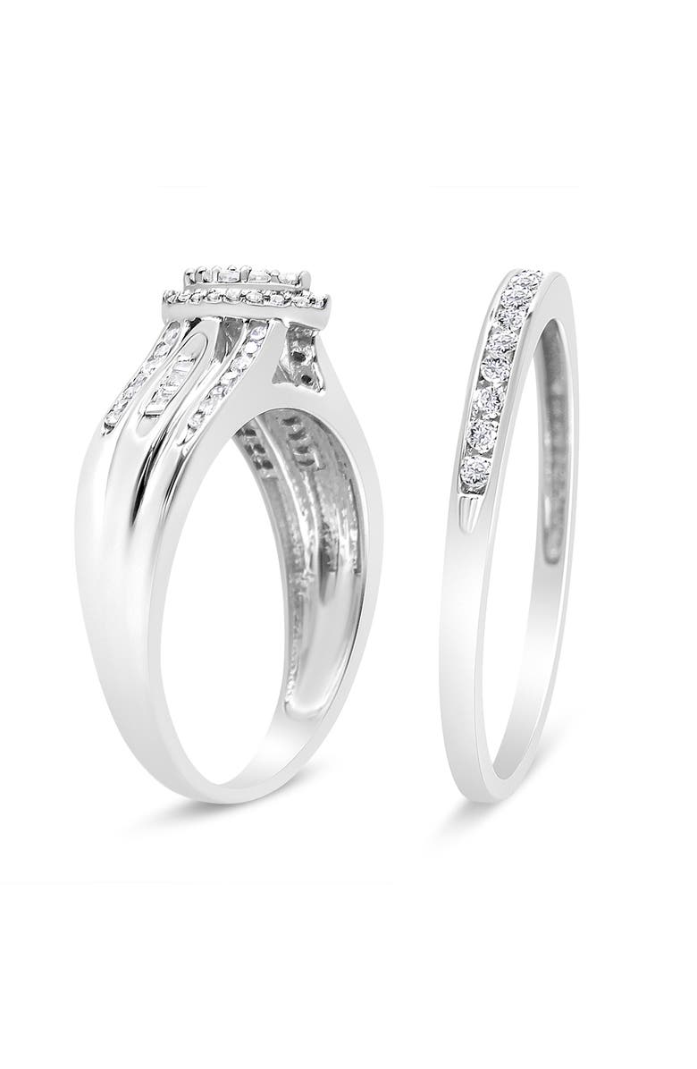 Haus of Brilliance Silver 1/2 Cttw Diamond Engagement Bridal Set, Alternate, color, White