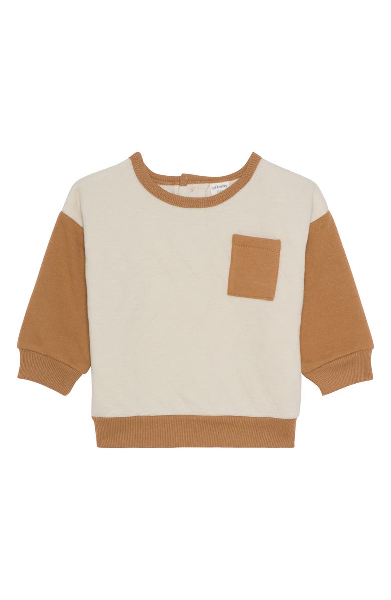 PL Baby by Petit Lem Quilted Top & Joggers Set, Alternate, color, Light Orange