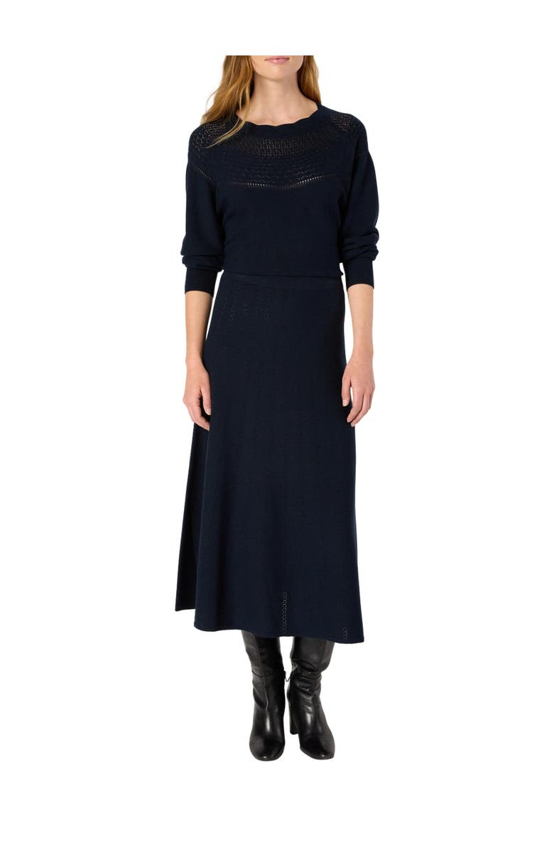 GERARD DAREL Bia Knitted Midi Skirt, Alternate, color, Navy Blue
