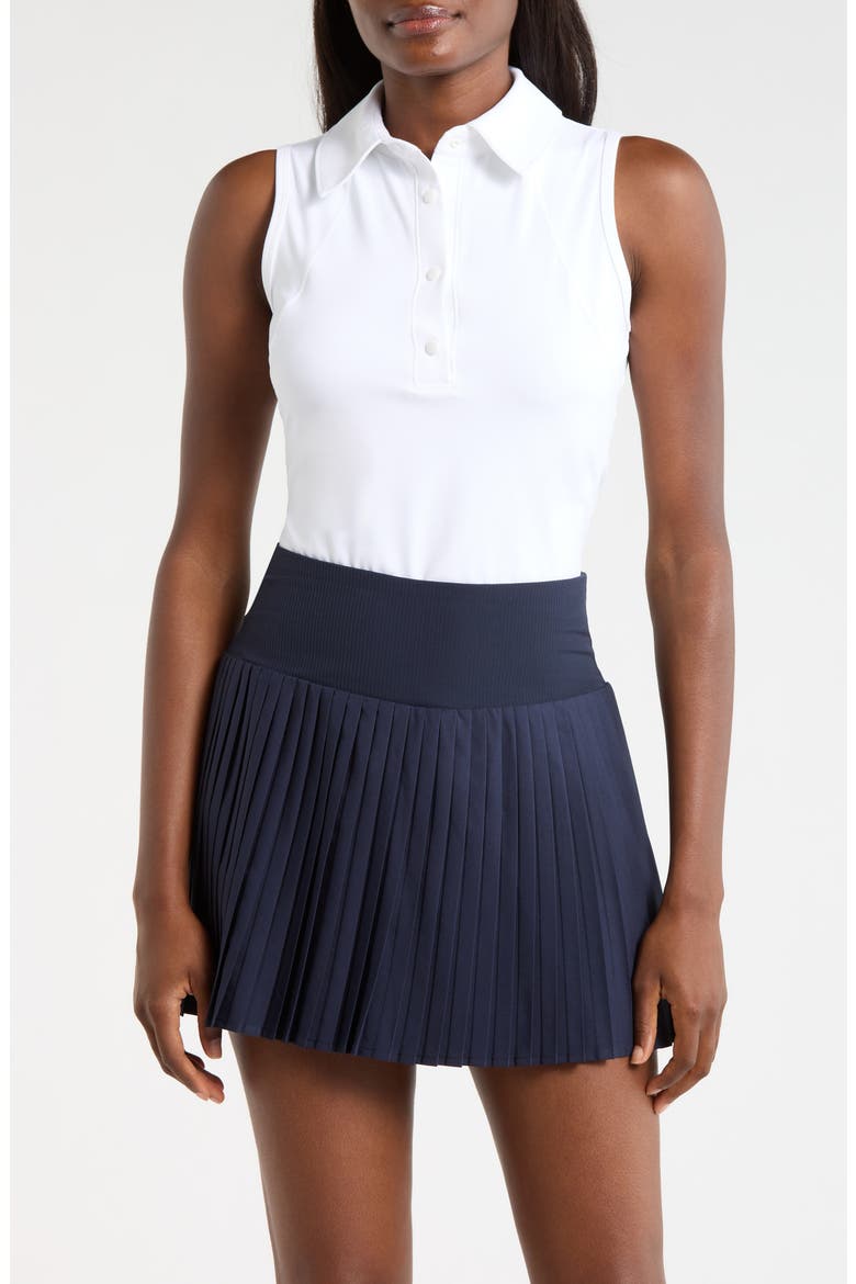 Cloud Club Sleeveless Polo Top, Main, color, BRILLIANT WHITE
