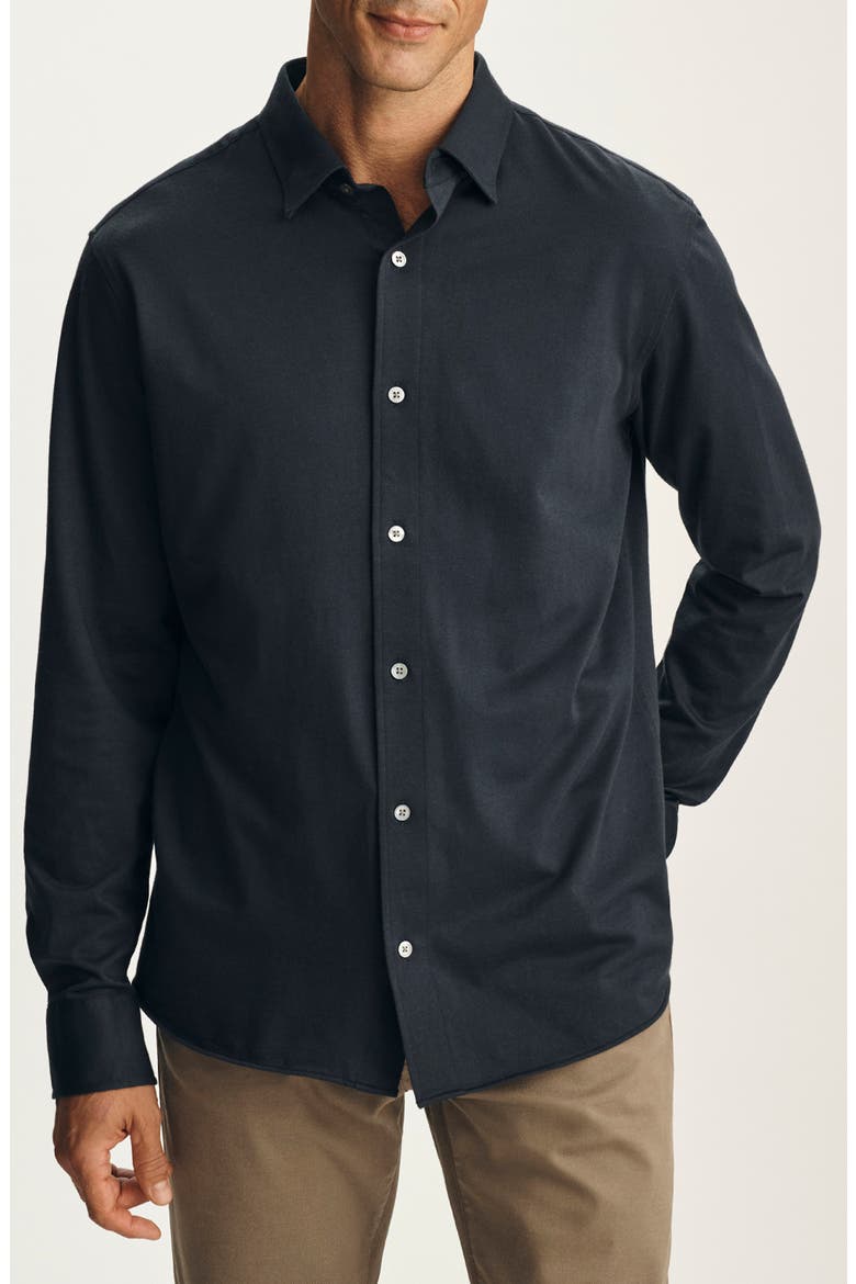 Cotton Blend Button-Up Shirt, Main, color, TOTAL ECLIPSE