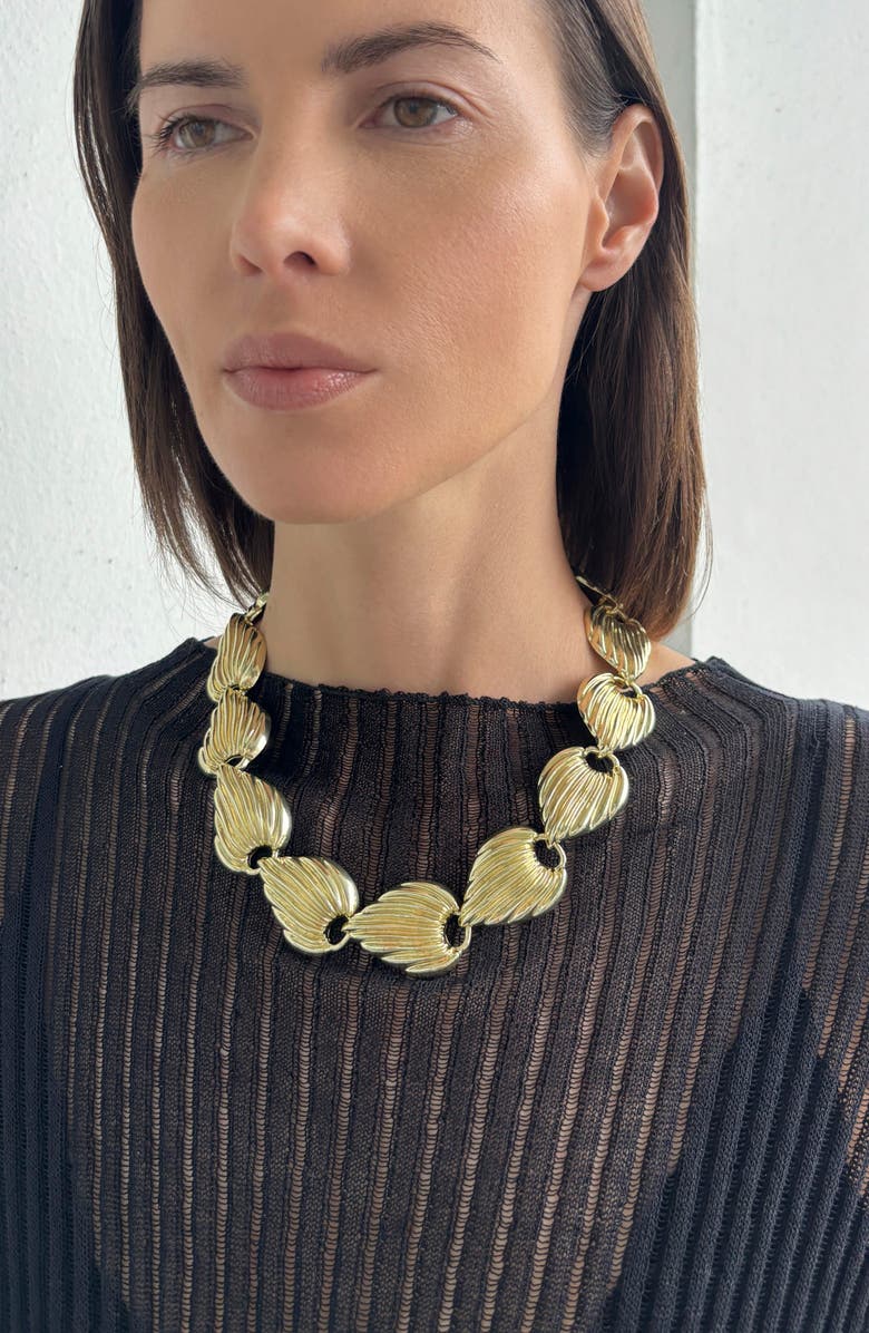 Adornia 14K Gold Plated Deco Link Necklace, Alternate, color, 