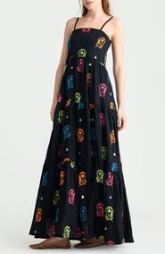 holiCHIC Soraya Embroidered Cotton Maxi Sundress