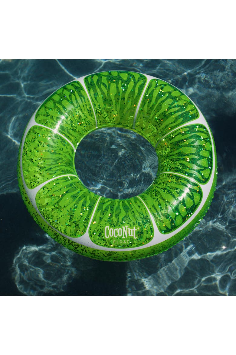 Coconut Float Green Glitter Inflatable Pool Float, Alternate, color, Green