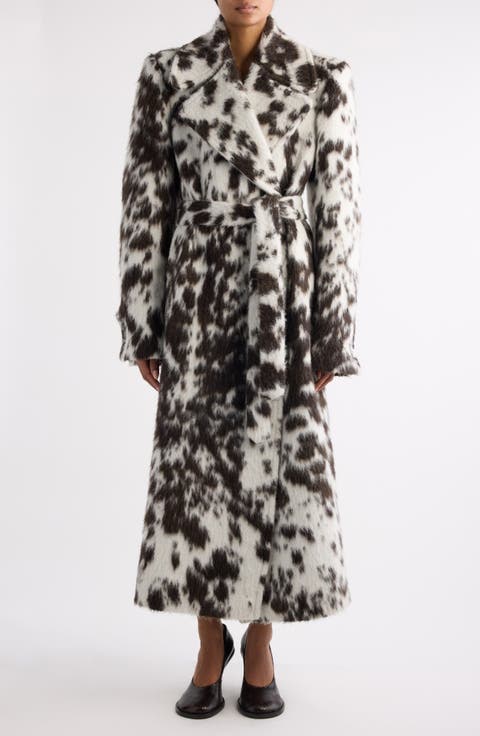 Rafaella Cow Print Faux Fur Jacket
