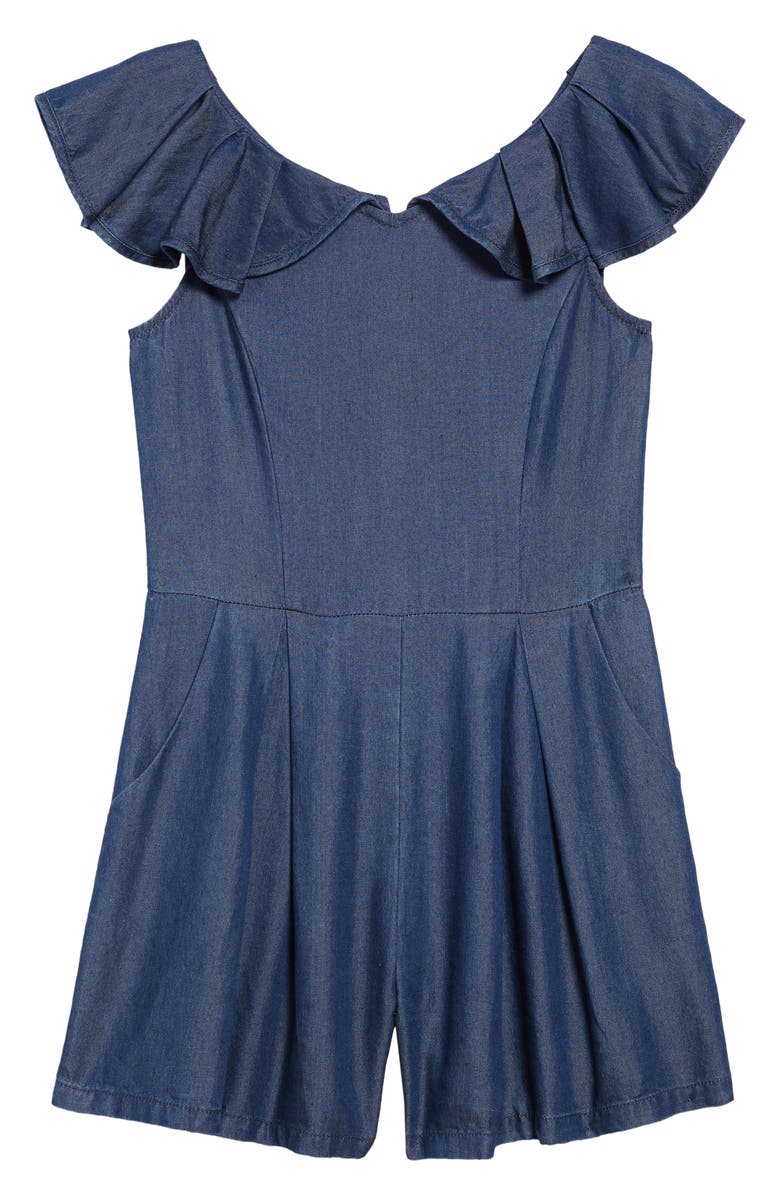 Habitual Girl Habitual Flutter Sleeve Romper, Main, color,