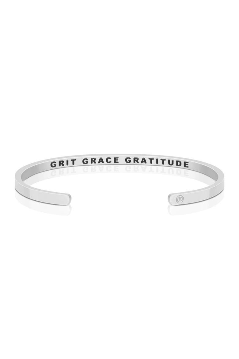 Grit Grace Gratitude bracelet, Main, color, Silver