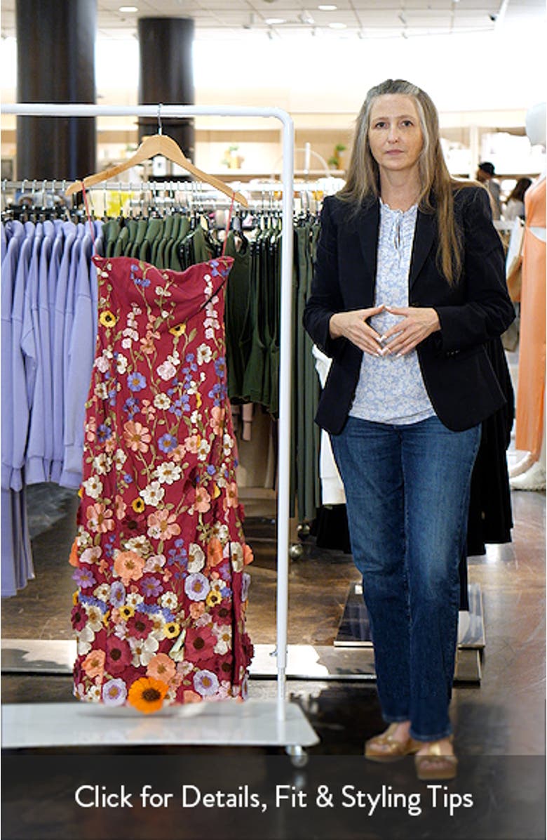 Floral Embroidered Strapless Maxi Dress, sales video thumbnail