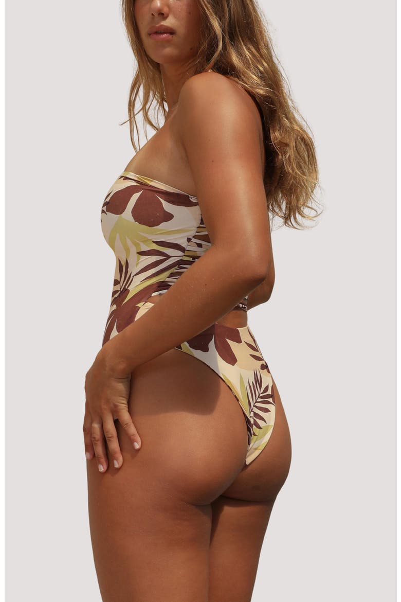 Paola Macramé Strapless One-Piece Swimsuit, Alternate, color, TROPICAL TONAL