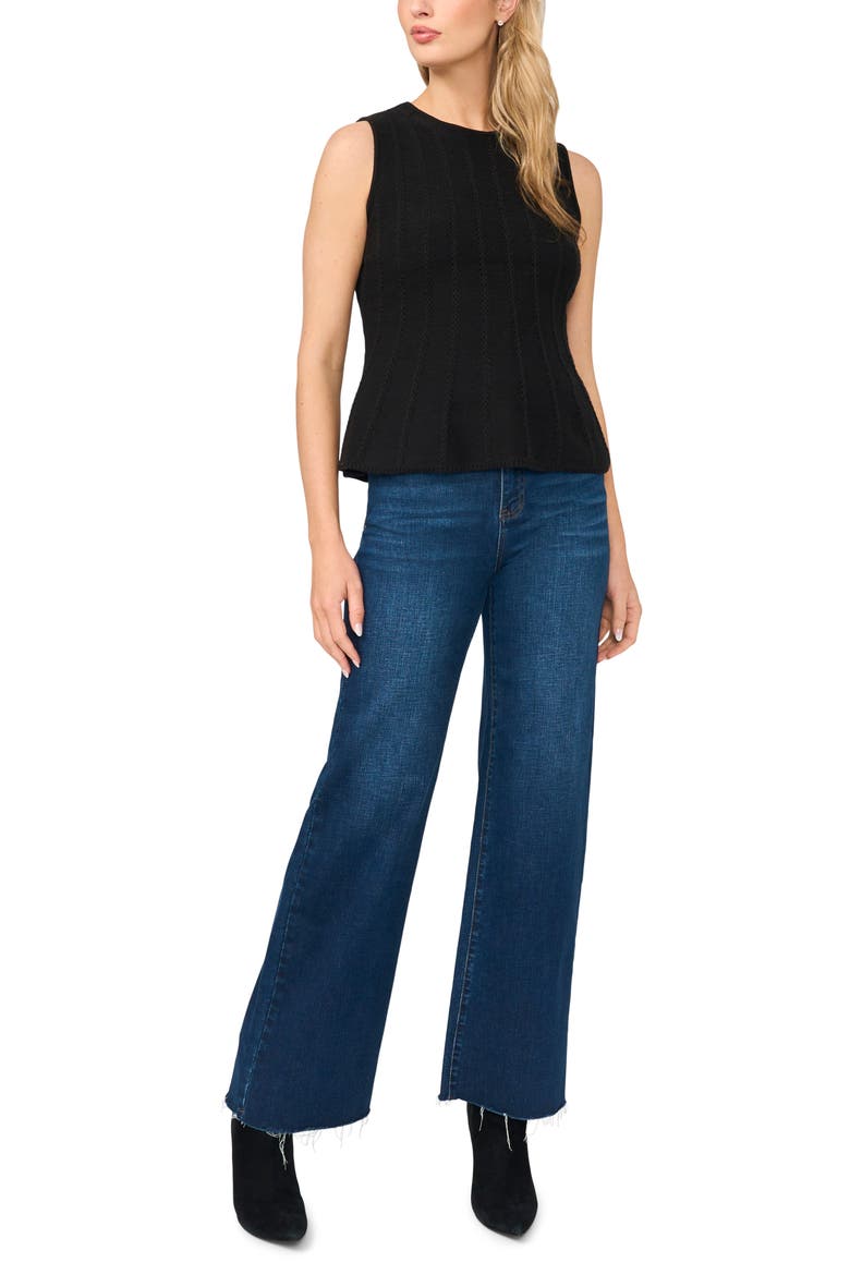 Sleeveless Peplum Top, Alternate, color, RICH BLACK