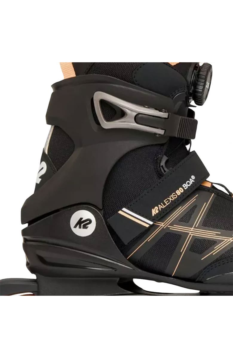 K2 Alexis 80 BOA Black/Pink Womens Inline Skates, Alternate, color, Black/Pink
