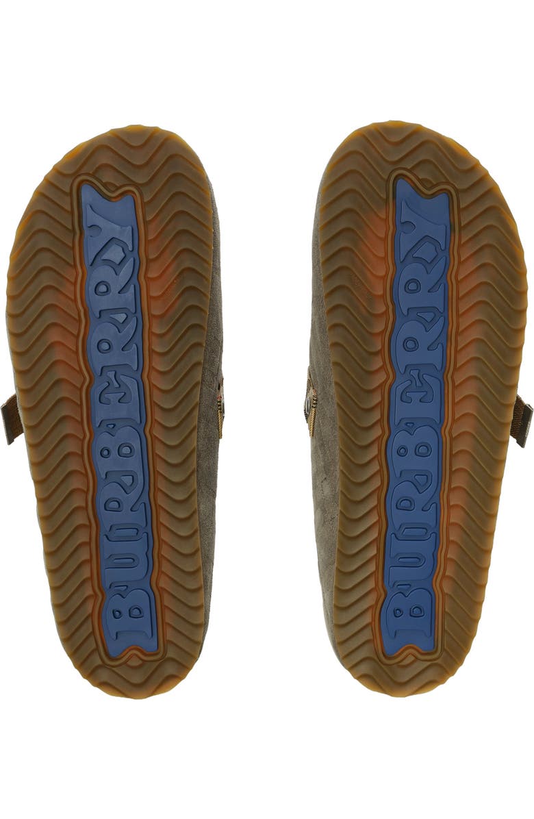 Burberry Check Suede Urchin Clogs, Alternate, color, Chino Grey