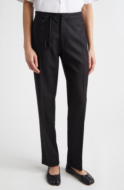 Straight Leg Virgin Wool Flannel Trousers