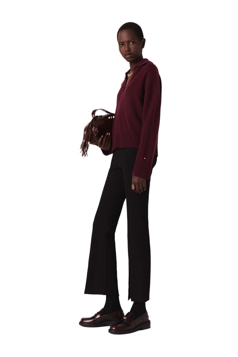 Slit trousers, Alternate, color, Black