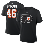 FANATICS Men's Fanatics Trevor Zegras Black Philadelphia Flyers Authentic Stack Name & Number T-Shirt