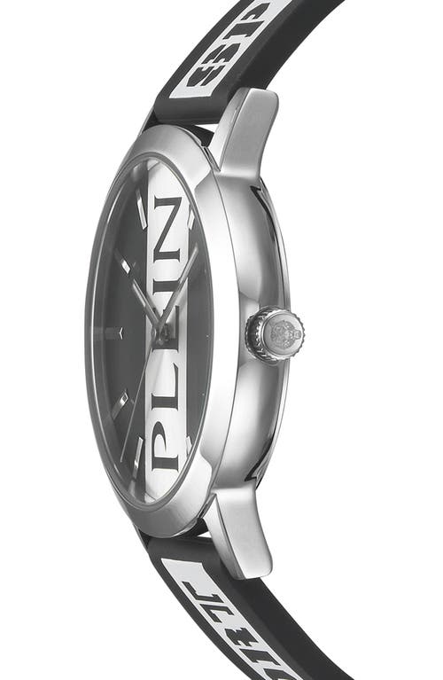 Philipp Plein Three-hand Quartz Silicone Strap Watch, 41mm In Black