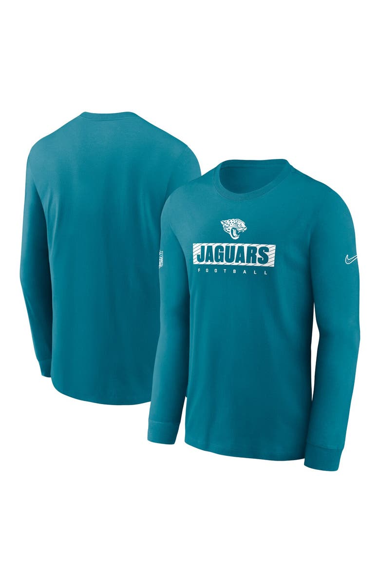 Nike Men's Nike Teal Jacksonville Jaguars Sideline Performance Long Sleeve T-Shirt, Alternate, color, Teal