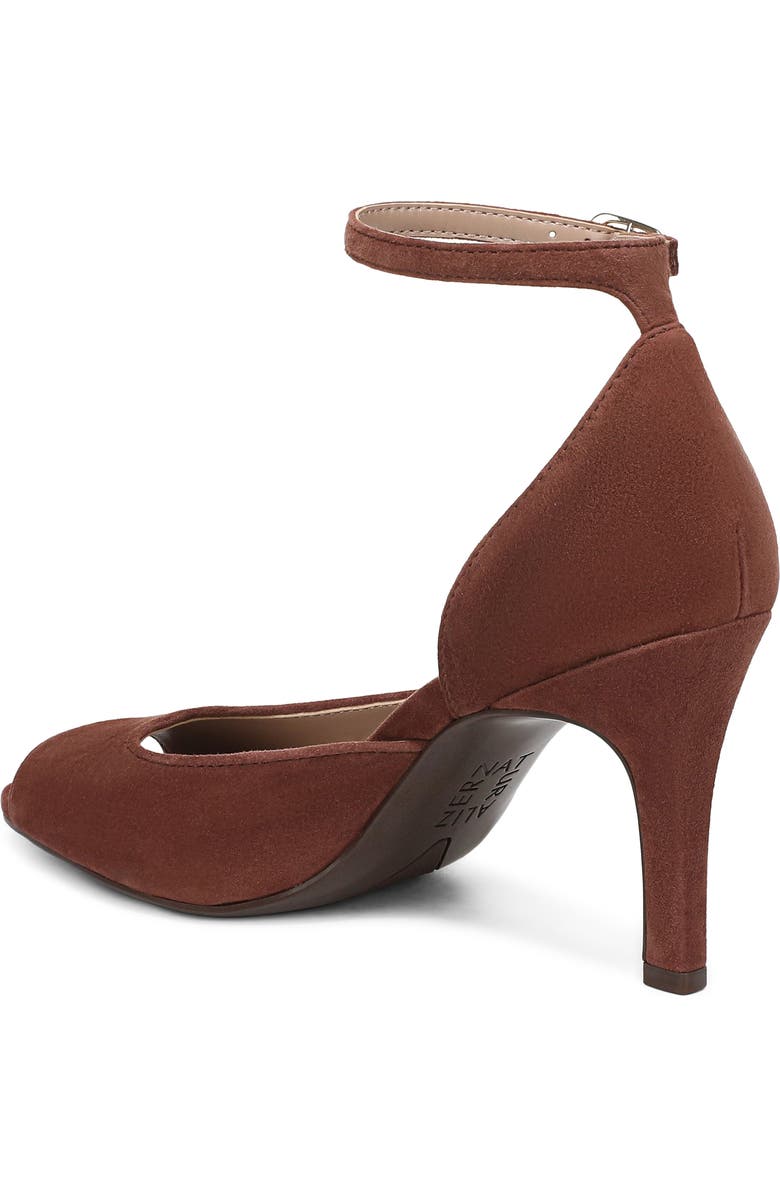 Naturalizer Asha Ankle Strap Peep Toe Pump, Alternate, color, Cappuccino