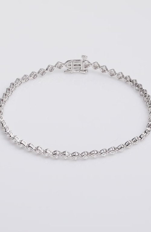 Aurate New York Lab Grown White Sapphire Three Prong Tennis Bracelet In White