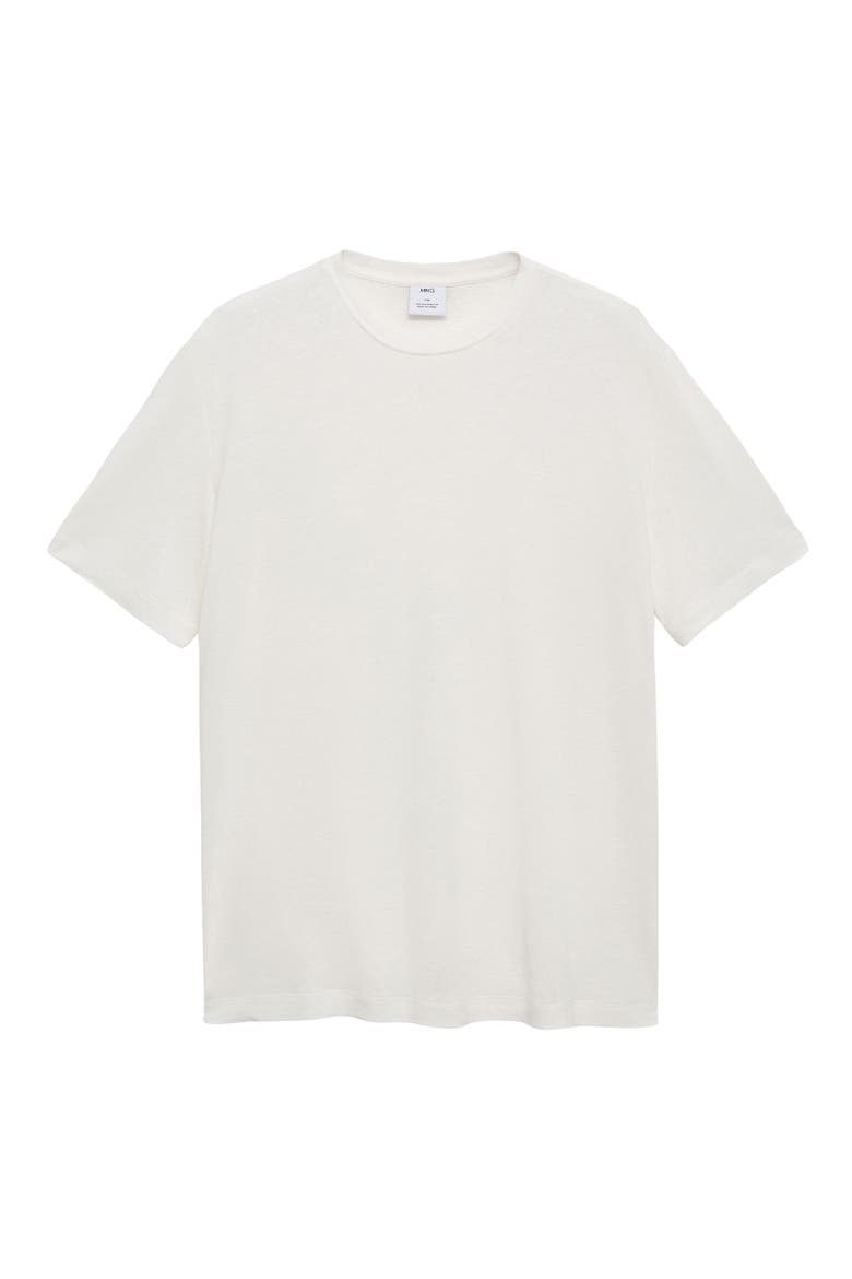 Slim Fit Linen Blend T-Shirt, Alternate, color, WHITE