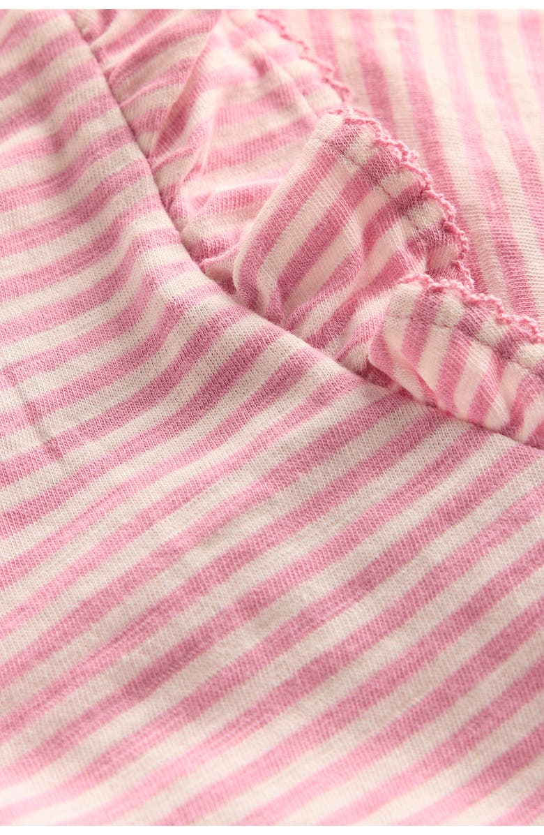 Mini Boden Kids' Ruffle Slub Top, Alternate, color, Soft Ivory/ Pink Haze Stripe