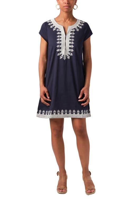 Calypso St. Barth Rowena Dress in Navy/white 