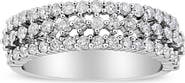 Haus of Brilliance 14K White Gold 1.0 Cttw Diamond Three Row Band Ring