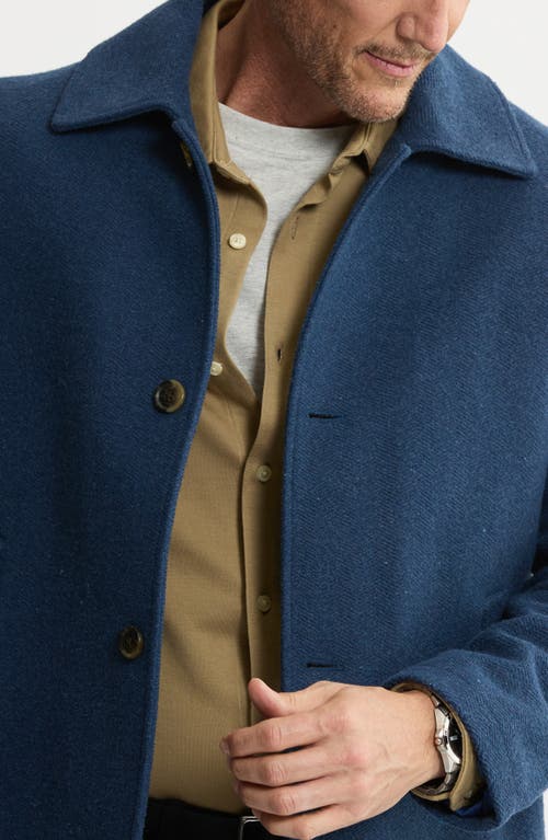 Jachs Herringbone Coat In Blue