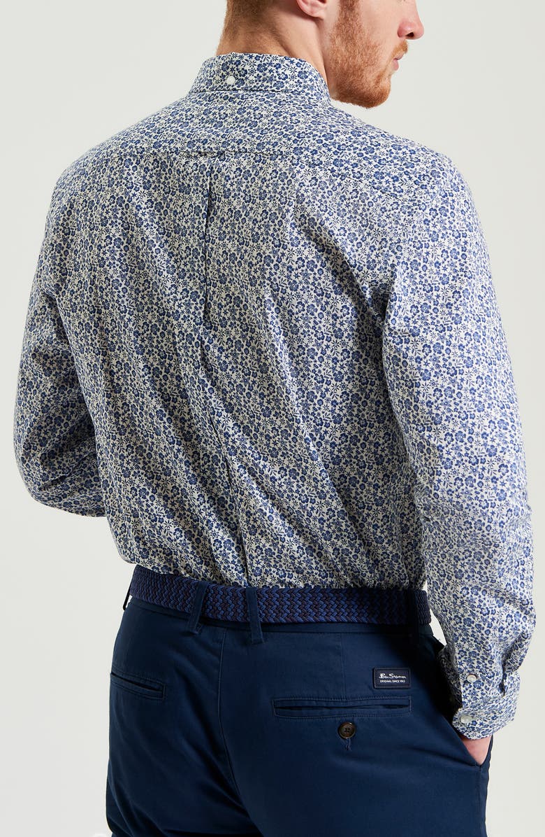 Ben Sherman Regular Fit Floral Organic Cotton Button-Down Oxford Shirt, Alternate, color,