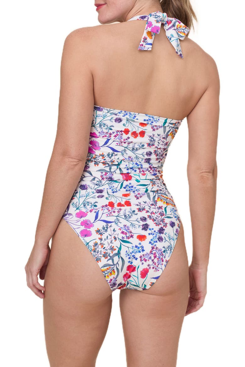 The Aleta Ruched One-Piece Swimsuit, Alternate, color, BOTANICAL FLORAL