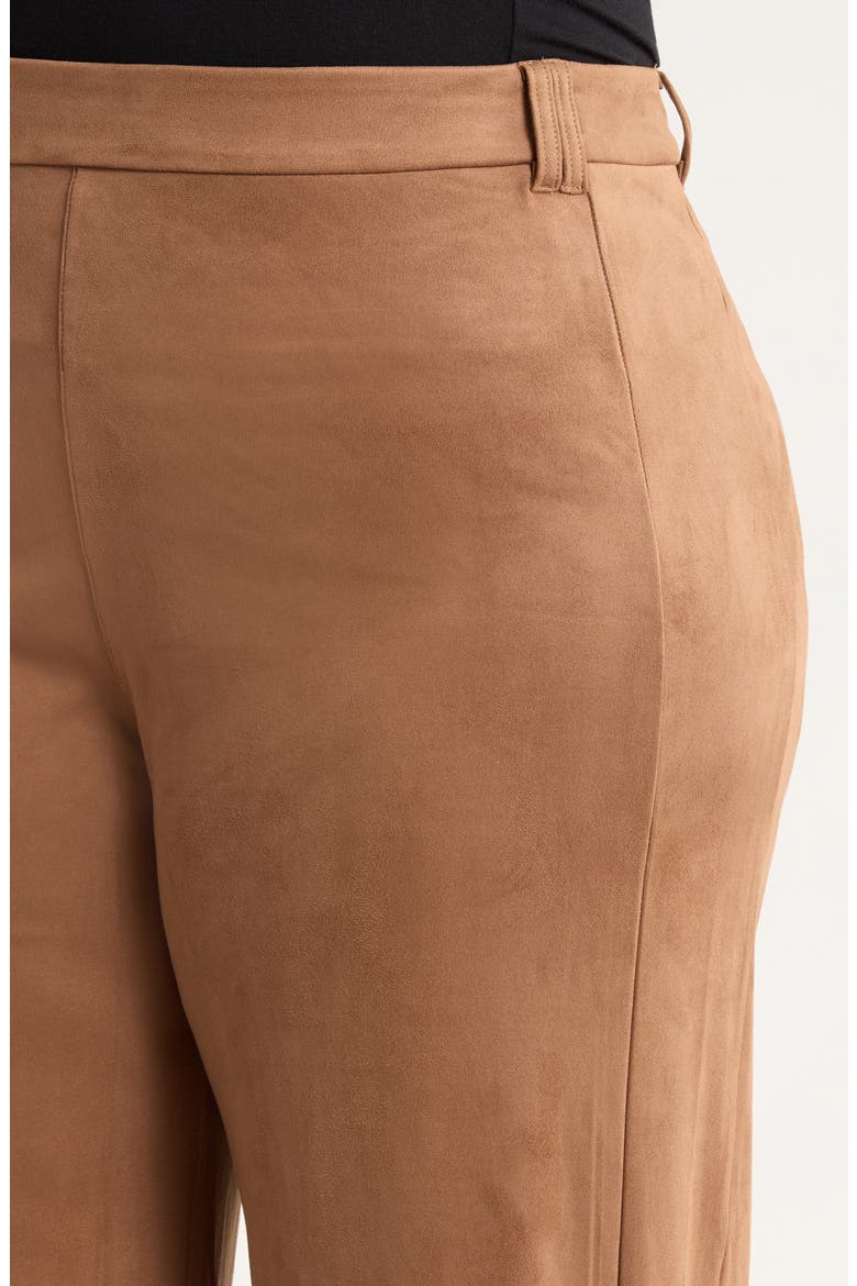 Vionette Faux Suede Wide Leg Pants, Alternate, color, LUX CAMEL